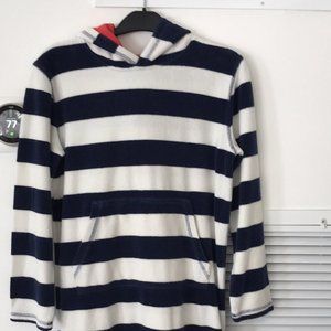 Mini Boden, Navy blue stripes, Hooded, Terry cloth Cover up, Size 11-12 (152cm)